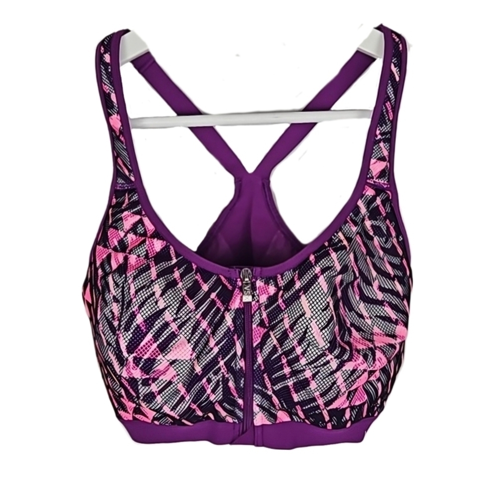 Victoria's Secret Retro Purple Zip-Front Mesh Sports Bra